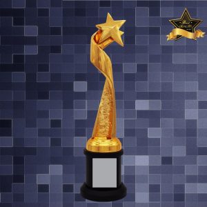 Golden Trophy Star Sculpture Trophy AC4278