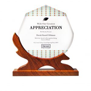 Crystal Plaques Wooden Crystal Plaque CR3098