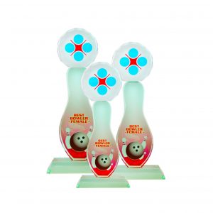 Bowling Trophy Crystal Glass Award (Bowling) CR8174