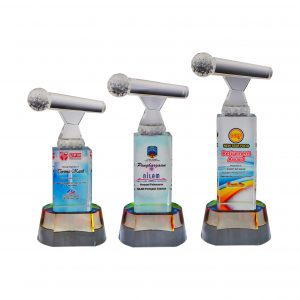 Crystal Trophy Crystal Glass Award (Microphone) CR8266 Crystal Trophy Crystal Glass Award (Microphone) CR8266