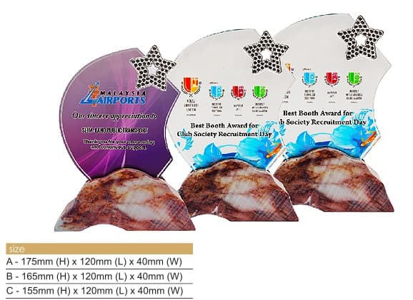 Crystal Plaques Star Crystal Award CR8331 Crystal Plaques Star Crystal Award CR8331