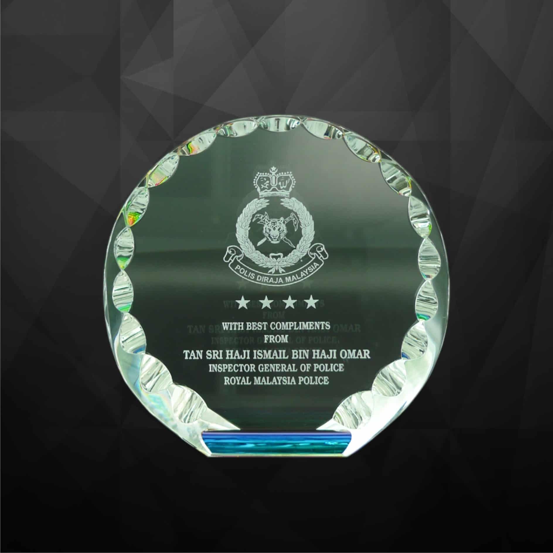 Crystal Plaques Round Crystal Plaque CR9004 Crystal Plaques Round Crystal Plaque CR9004