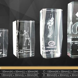 Crystal Plaques Cuboid Crystal Award CR9079