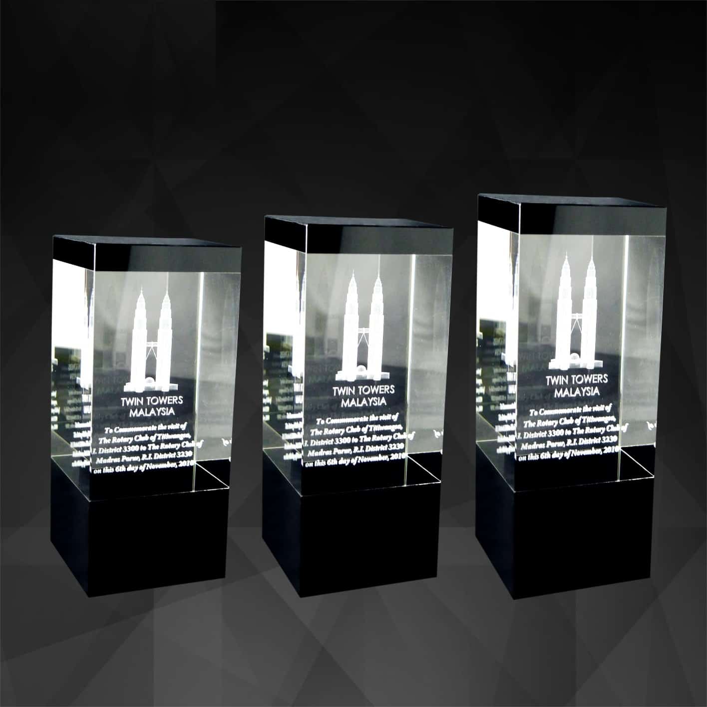 Crystal Plaques Cuboid Crystal Award CR9080 Crystal Plaques Cuboid Crystal Award CR9080