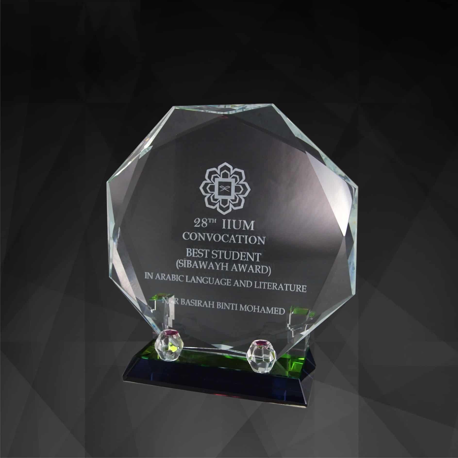 Crystal Plaques Octagonal Crystal Plaque CR9106 Crystal Plaques Octagonal Crystal Plaque CR9106