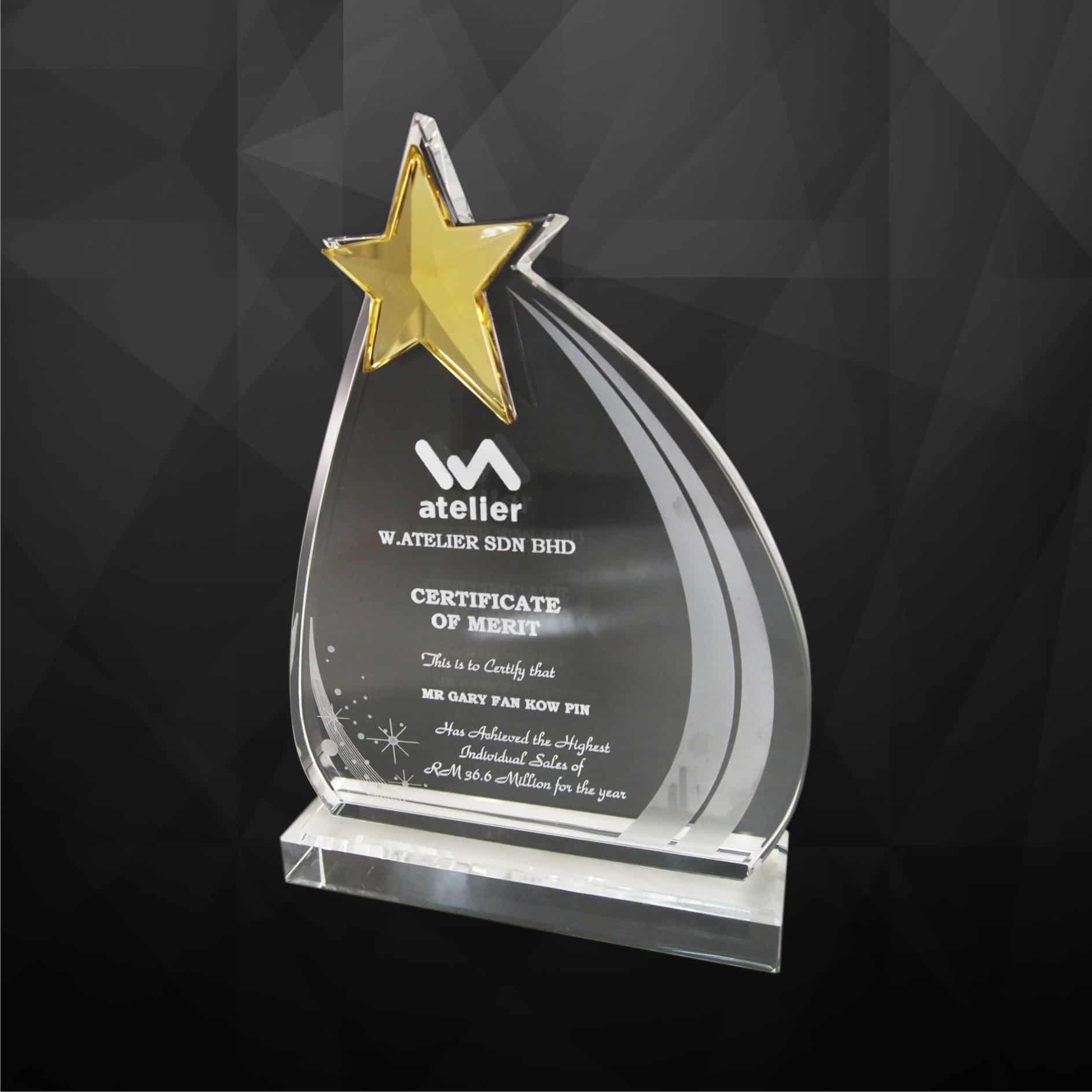 Crystal Plaques Crystal Star Award CR9124 Crystal Plaques Crystal Star Award CR9124