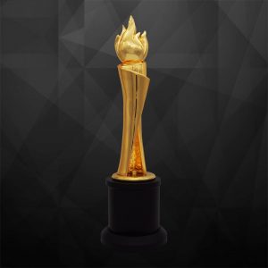 Golden Trophy Fire Sculpture Award CR9266 Golden Trophy Fire Sculpture Award CR9266