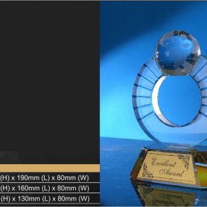 Crystal Plaques Globe Crystal Award CR9301