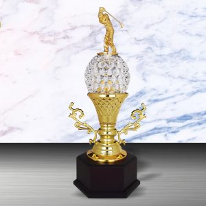 Crystal Trophy Golden Crystal Trophy (Golf) EXWS6139 Crystal Trophy Golden Crystal Trophy (Golf) EXWS6139