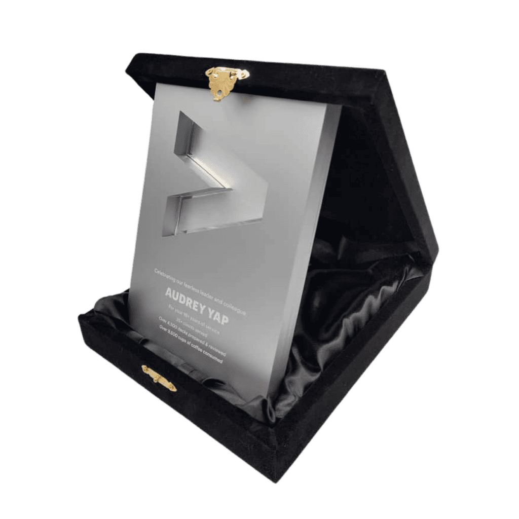 Custom Plaque with Black Velvet Box